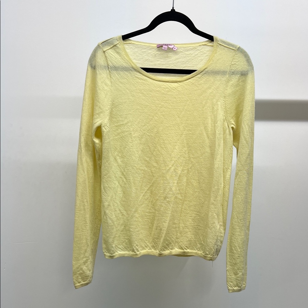 100% Cashmere Light Yellow Crew Neck Sweater